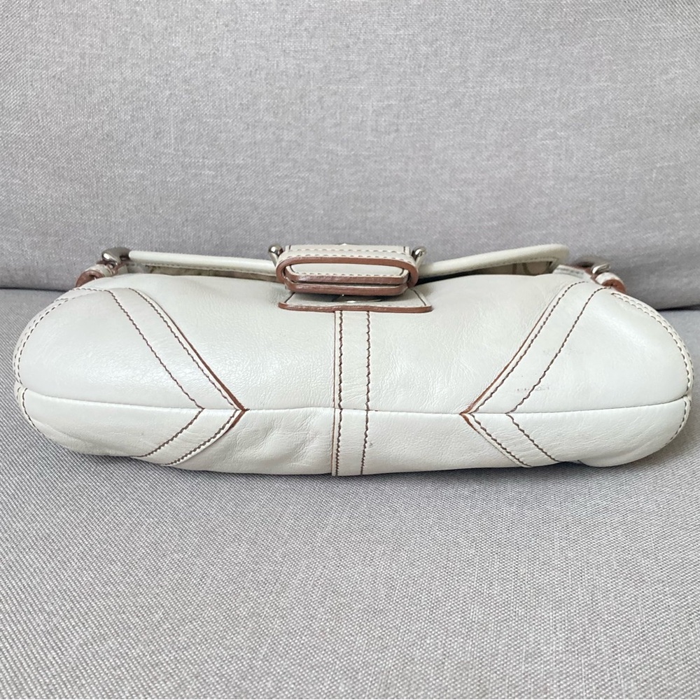 Vintage Coach Soho 9247 White Leather Shoulder Bag Y2K Buckle Purse CleanClassic - Picture 7 of 10